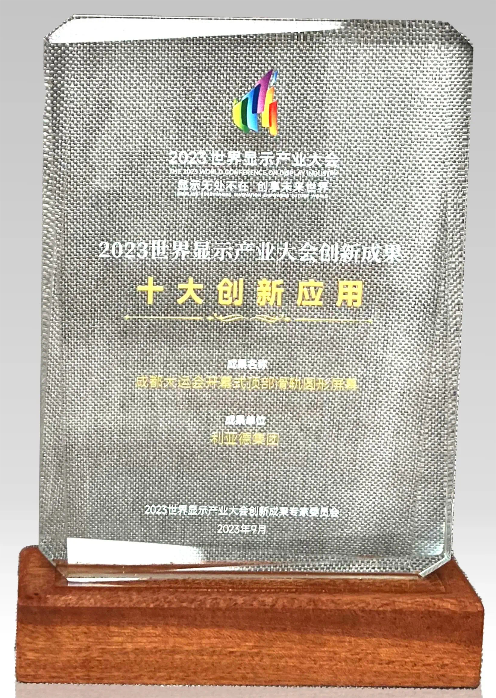 天下显示工业大会十大立异应用奖
